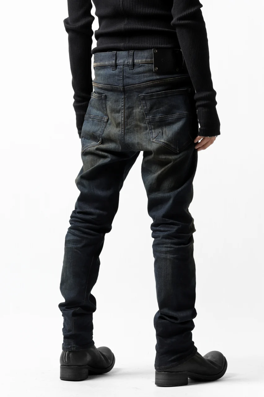 ISAMU KATAYAMA BACKLASH LOWCROTCH SLIM PANTS / HIGH POWER STRETCH DENIM (INDIGO) - Image 15