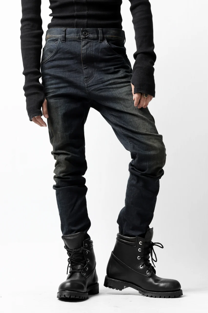 ISAMU KATAYAMA BACKLASH LOWCROTCH SLIM PANTS / HIGH POWER STRETCH DENIM (INDIGO) - Image 17