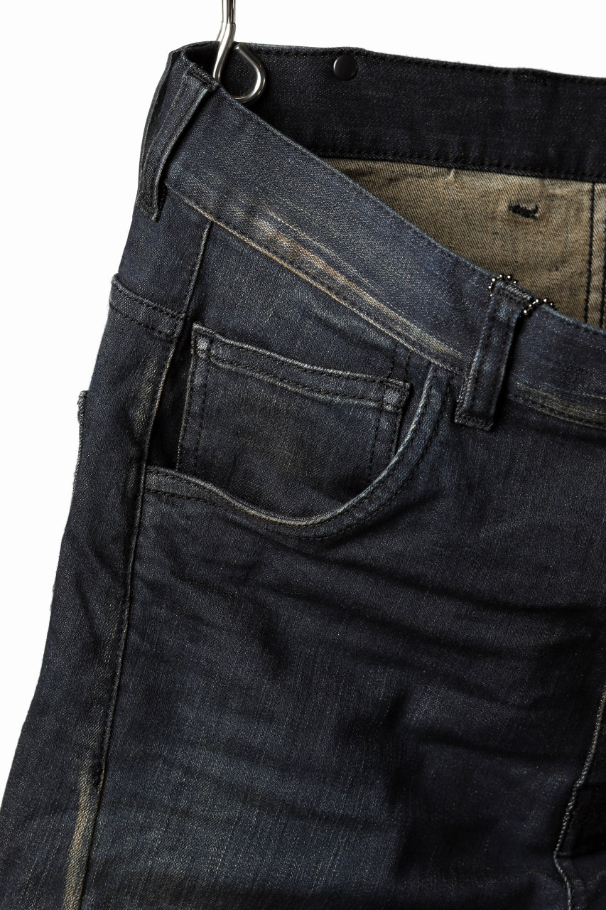 ISAMU KATAYAMA BACKLASH LOWCROTCH SLIM PANTS / HIGH POWER STRETCH DENIM (INDIGO) - Image 6