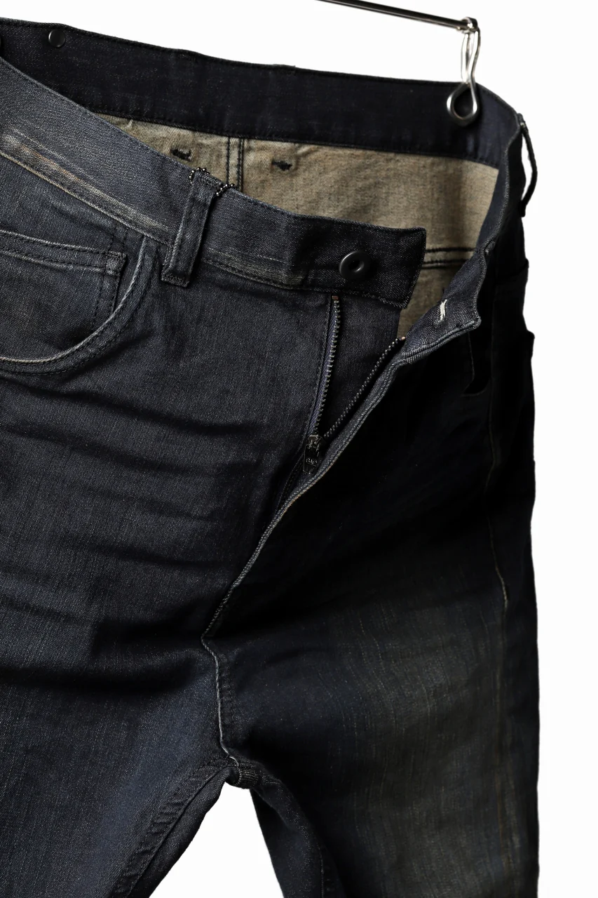 ISAMU KATAYAMA BACKLASH LOWCROTCH SLIM PANTS / HIGH POWER STRETCH DENIM (INDIGO) - Image 8