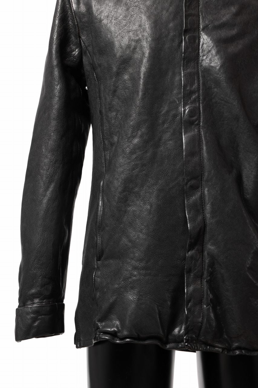 ISAMU KATAYAMA BACKLASH MARYAM LEATHER SHIRT JACKET / GARMENT DYED - ITALY DEER SKIN (BLACK) - Image 12