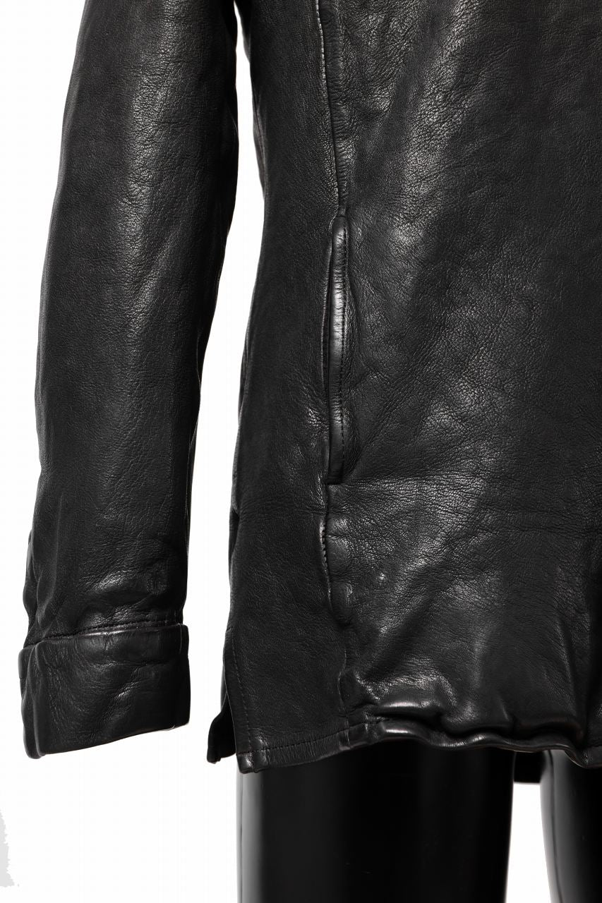 ISAMU KATAYAMA BACKLASH MARYAM LEATHER SHIRT JACKET / GARMENT DYED - ITALY DEER SKIN (BLACK) - Image 13
