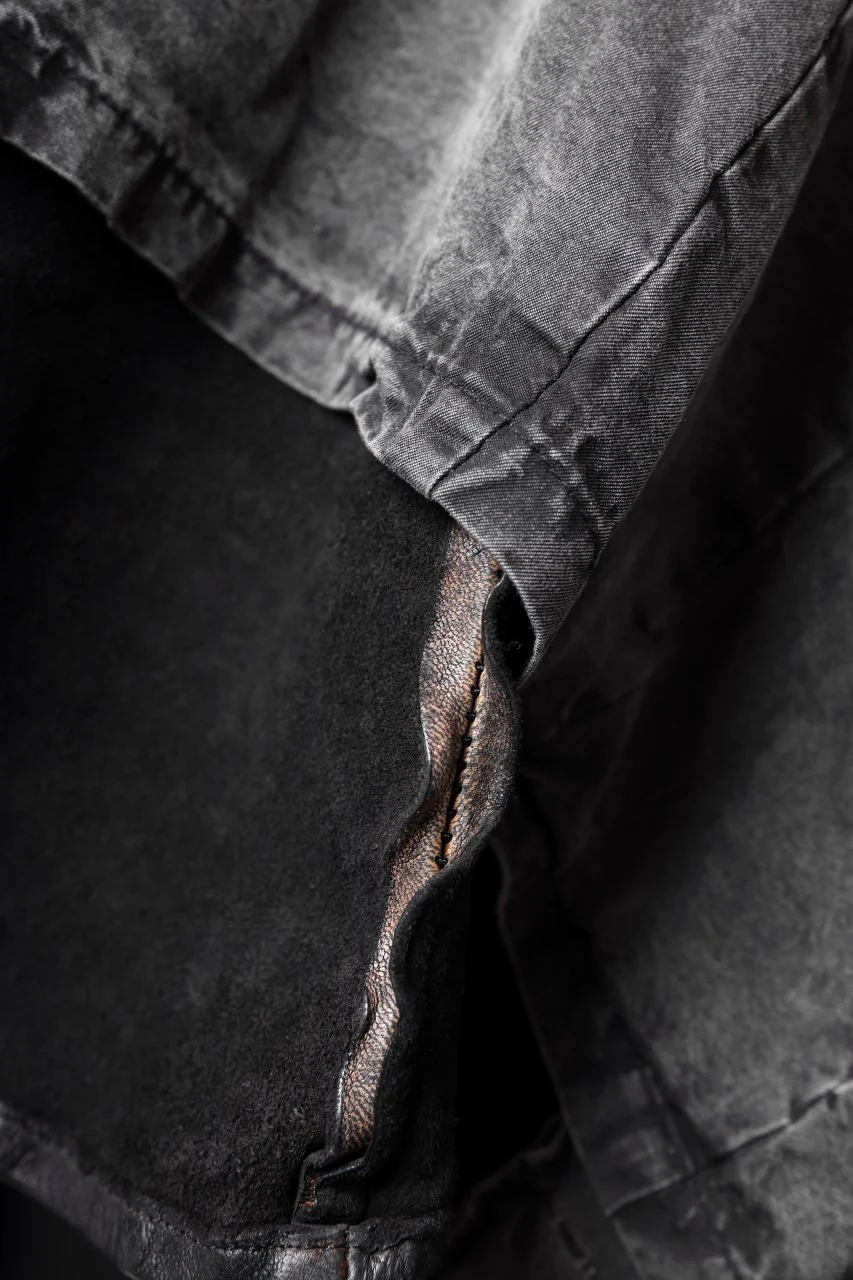 ISAMU KATAYAMA BACKLASH MARYAM LEATHER SHIRT JACKET / GARMENT DYED - ITALY DEER SKIN (BLACK) - Image 23