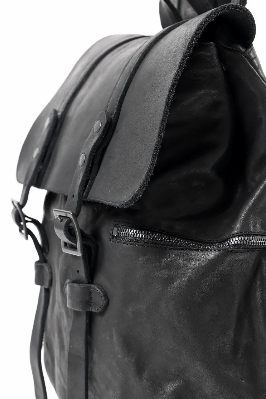 ISAMU KATAYAMA BACKLASH MILITARY FLAP DAYPACK / JAPAN DOUBLE SHOULDER OBJECT DYED (BLACK) - Image 14