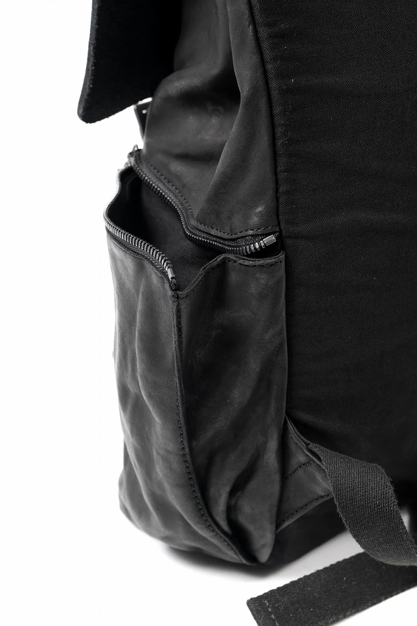 ISAMU KATAYAMA BACKLASH MILITARY FLAP DAYPACK / JAPAN DOUBLE SHOULDER OBJECT DYED (BLACK) - Image 16