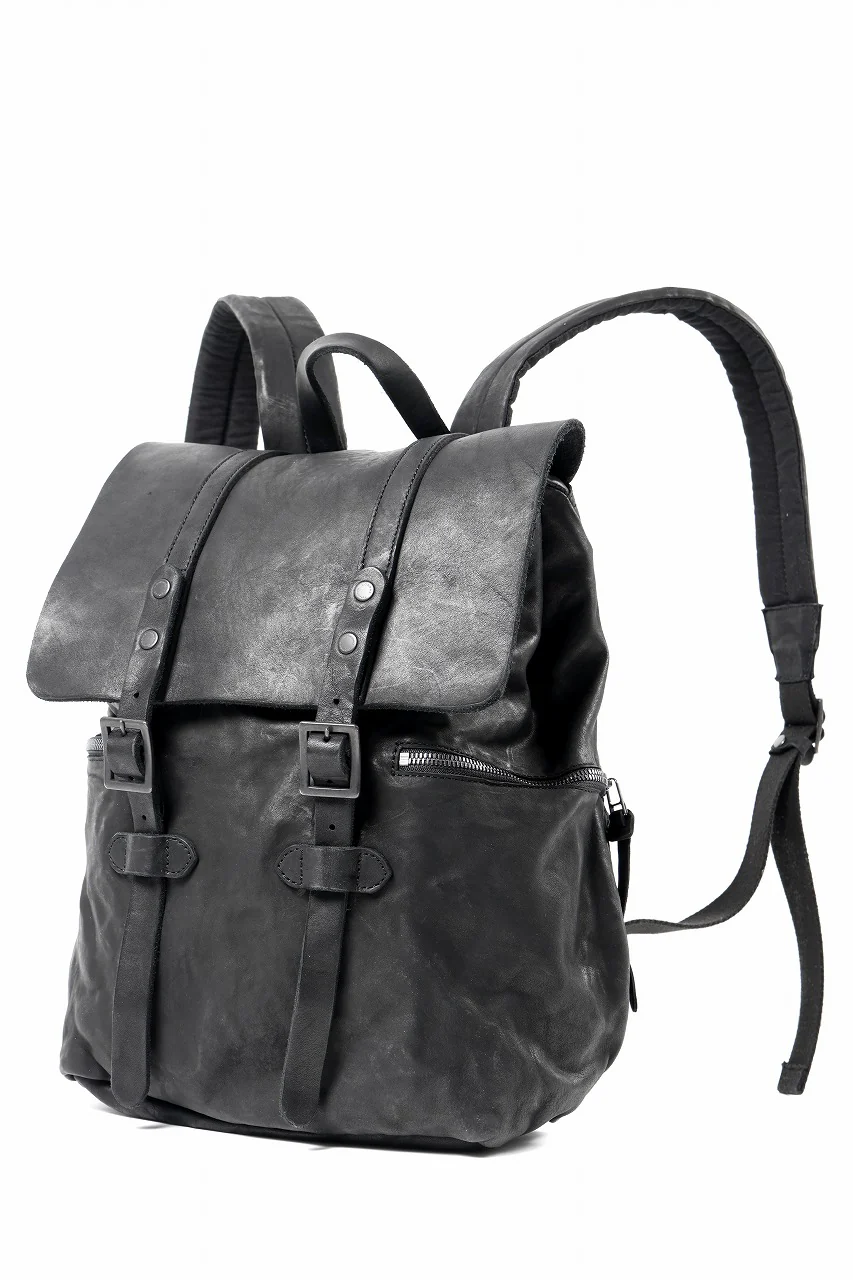 ISAMU KATAYAMA BACKLASH MILITARY FLAP DAYPACK / JAPAN DOUBLE SHOULDER OBJECT DYED (BLACK) - Image 2