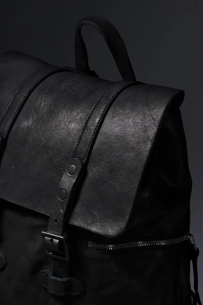 ISAMU KATAYAMA BACKLASH MILITARY FLAP DAYPACK / JAPAN DOUBLE SHOULDER OBJECT DYED (BLACK) - Image 30