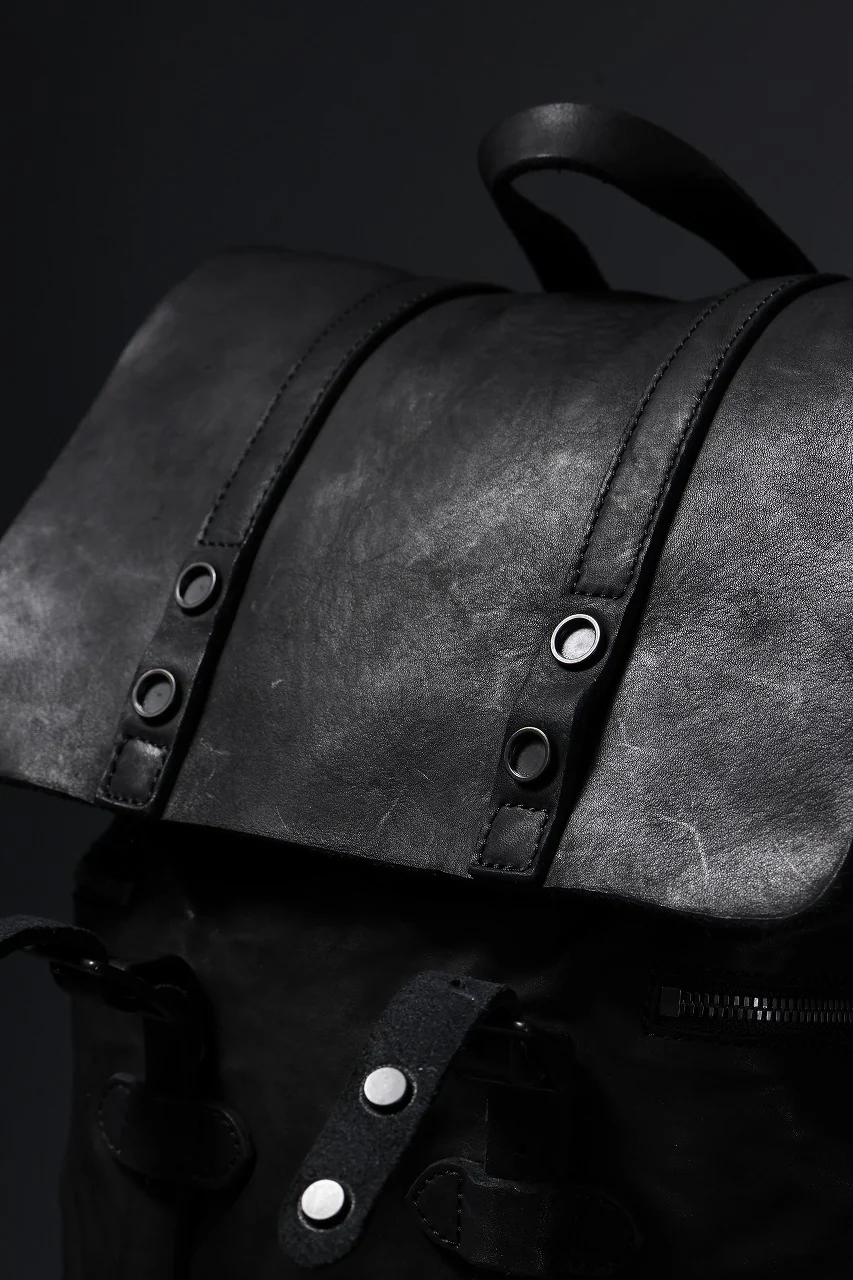 ISAMU KATAYAMA BACKLASH MILITARY FLAP DAYPACK / JAPAN DOUBLE SHOULDER OBJECT DYED (BLACK) - Image 33