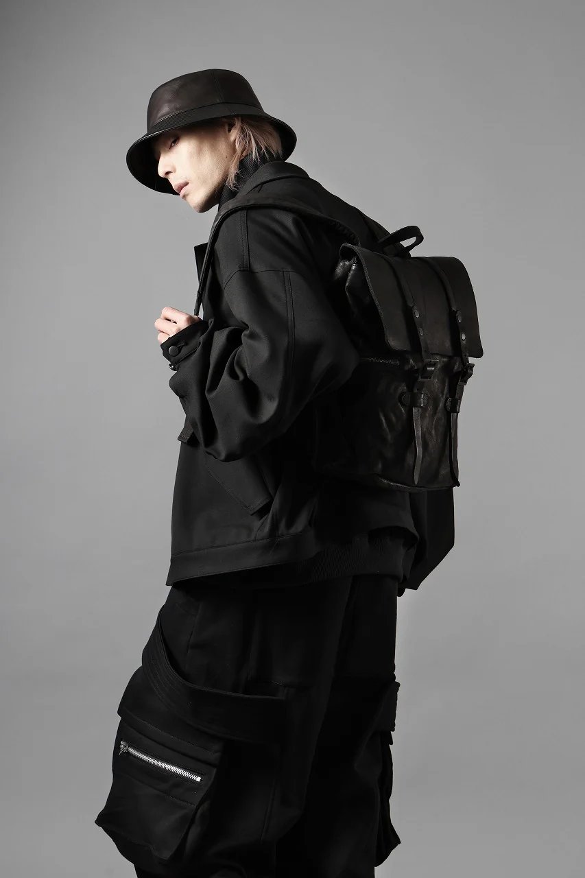 ISAMU KATAYAMA BACKLASH MILITARY FLAP DAYPACK / JAPAN DOUBLE SHOULDER OBJECT DYED (BLACK) - Image 36