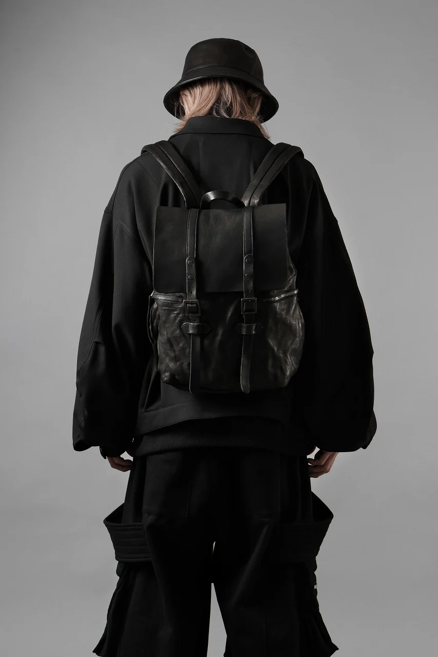 ISAMU KATAYAMA BACKLASH MILITARY FLAP DAYPACK / JAPAN DOUBLE SHOULDER OBJECT DYED (BLACK) - Image 37