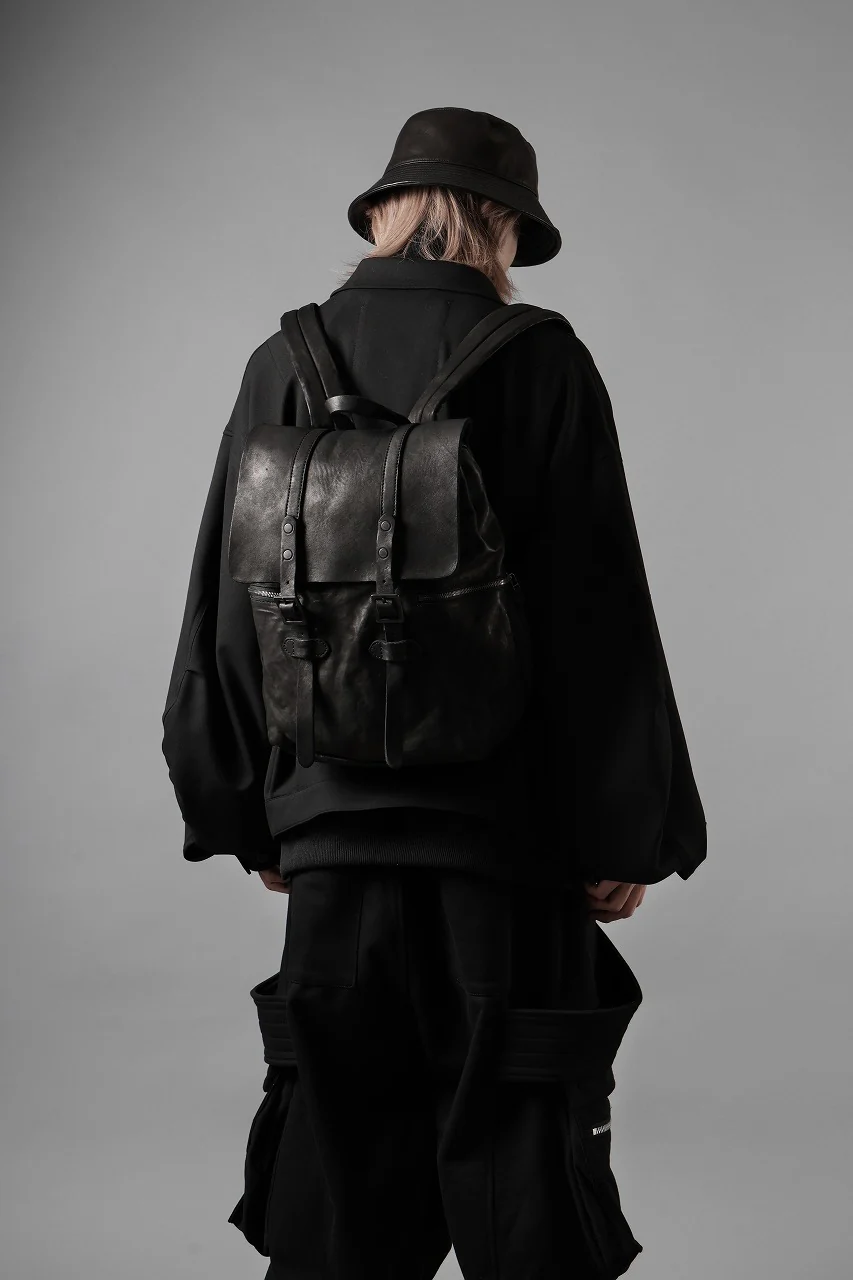ISAMU KATAYAMA BACKLASH MILITARY FLAP DAYPACK / JAPAN DOUBLE SHOULDER OBJECT DYED (BLACK) - Image 38