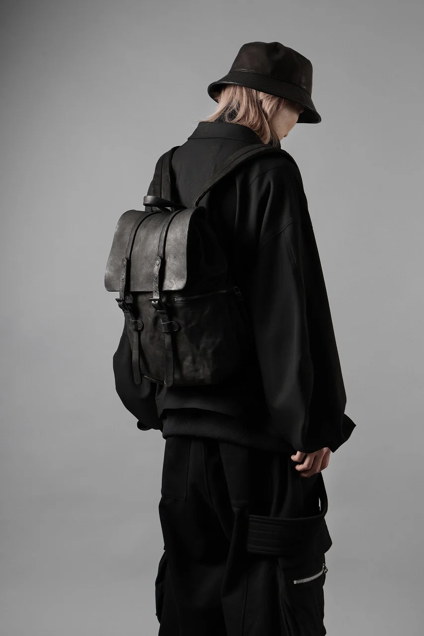 ISAMU KATAYAMA BACKLASH MILITARY FLAP DAYPACK / JAPAN DOUBLE SHOULDER OBJECT DYED (BLACK) - Image 39