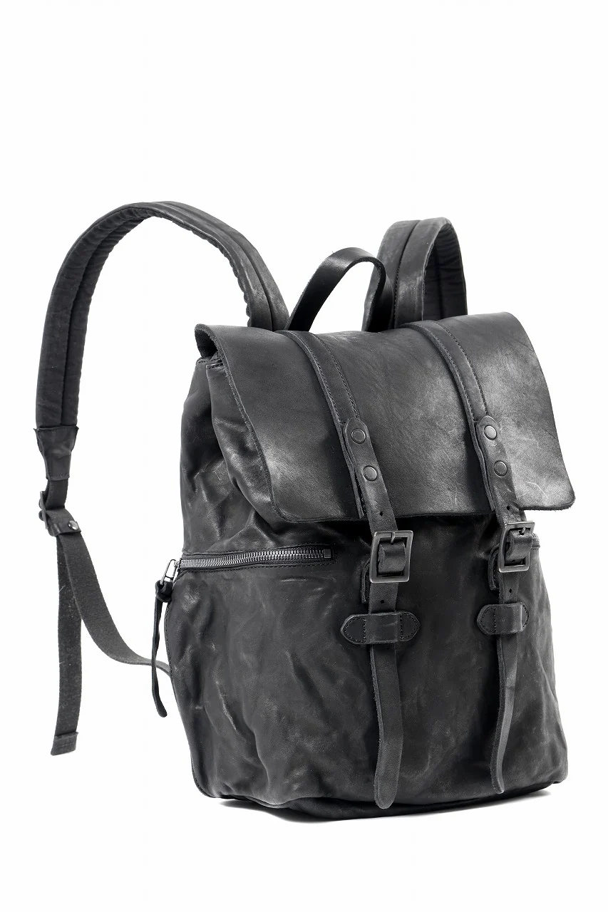 ISAMU KATAYAMA BACKLASH MILITARY FLAP DAYPACK / JAPAN DOUBLE SHOULDER OBJECT DYED (BLACK) - Image 4