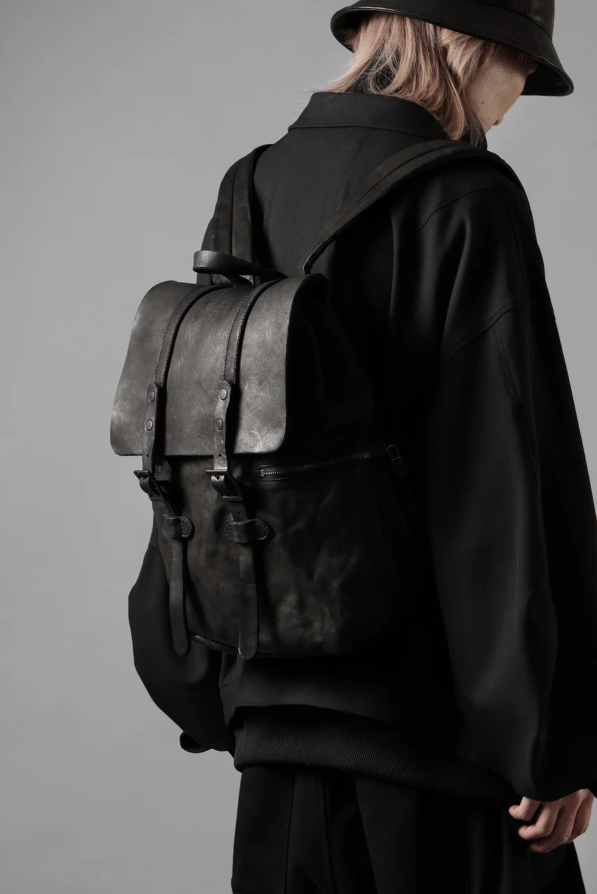 ISAMU KATAYAMA BACKLASH MILITARY FLAP DAYPACK / JAPAN DOUBLE SHOULDER OBJECT DYED (BLACK) - Image 46