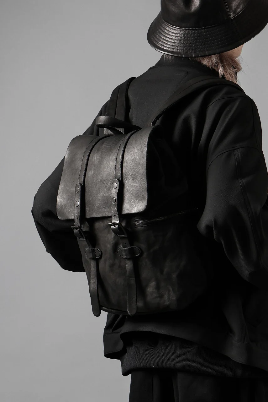 ISAMU KATAYAMA BACKLASH MILITARY FLAP DAYPACK / JAPAN DOUBLE SHOULDER OBJECT DYED (BLACK) - Image 47