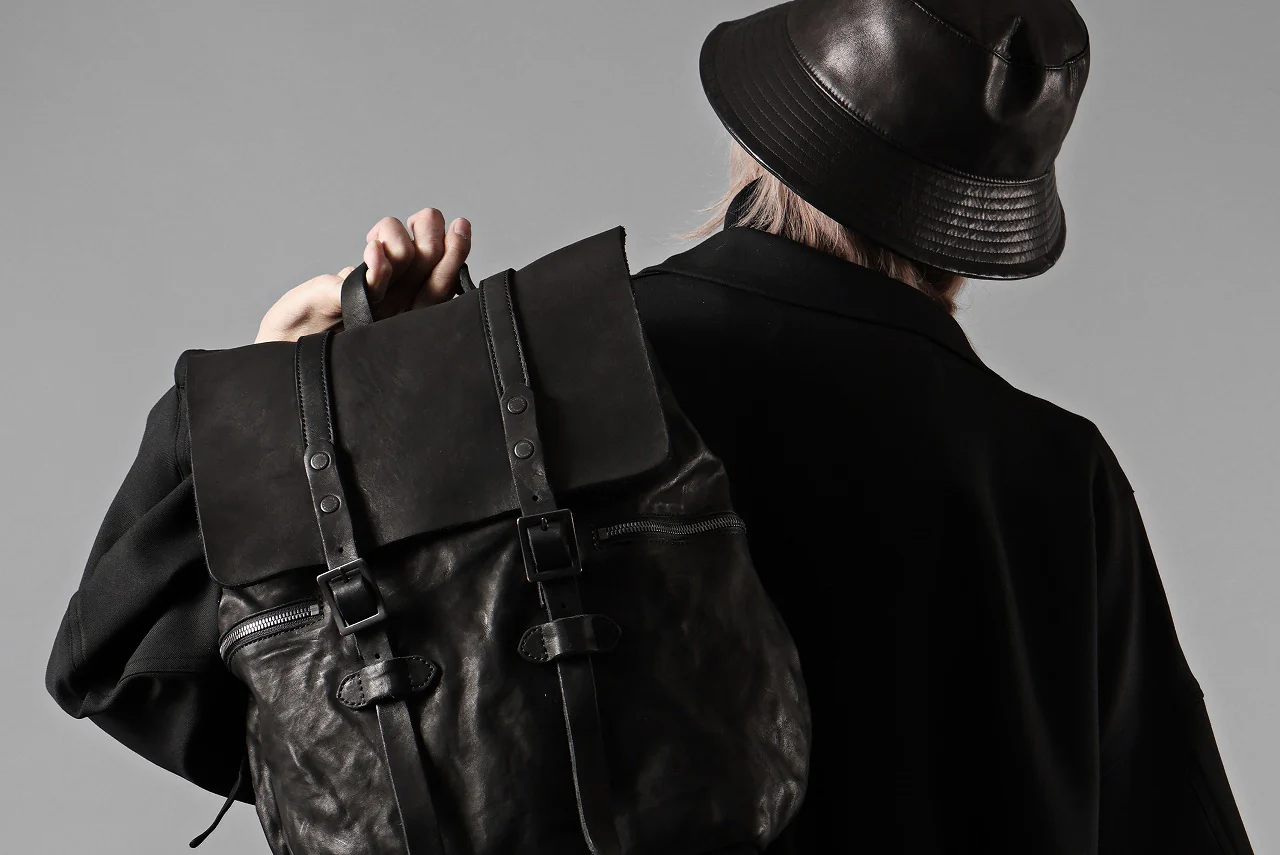 ISAMU KATAYAMA BACKLASH MILITARY FLAP DAYPACK / JAPAN DOUBLE SHOULDER OBJECT DYED (BLACK) - Image 50