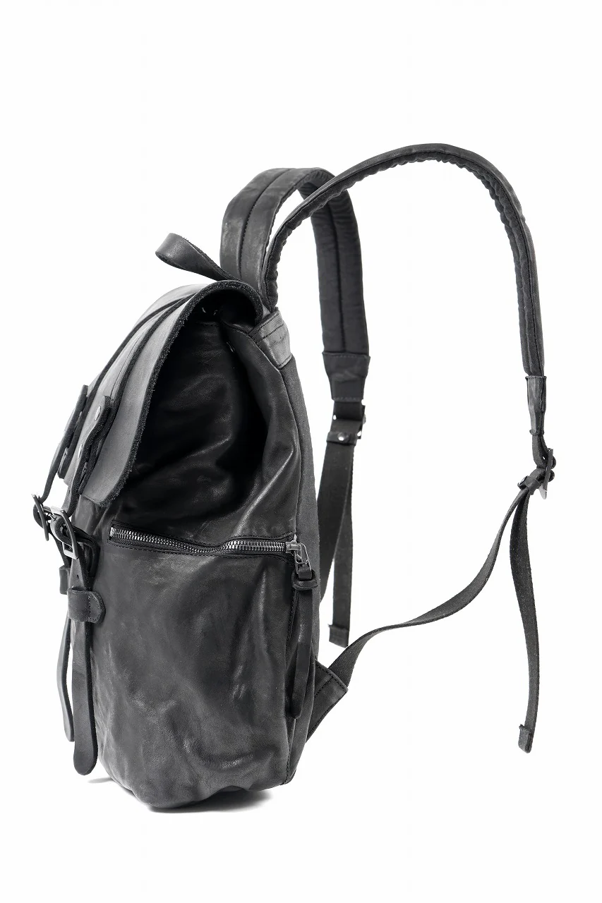 ISAMU KATAYAMA BACKLASH MILITARY FLAP DAYPACK / JAPAN DOUBLE SHOULDER OBJECT DYED (BLACK) - Image 6