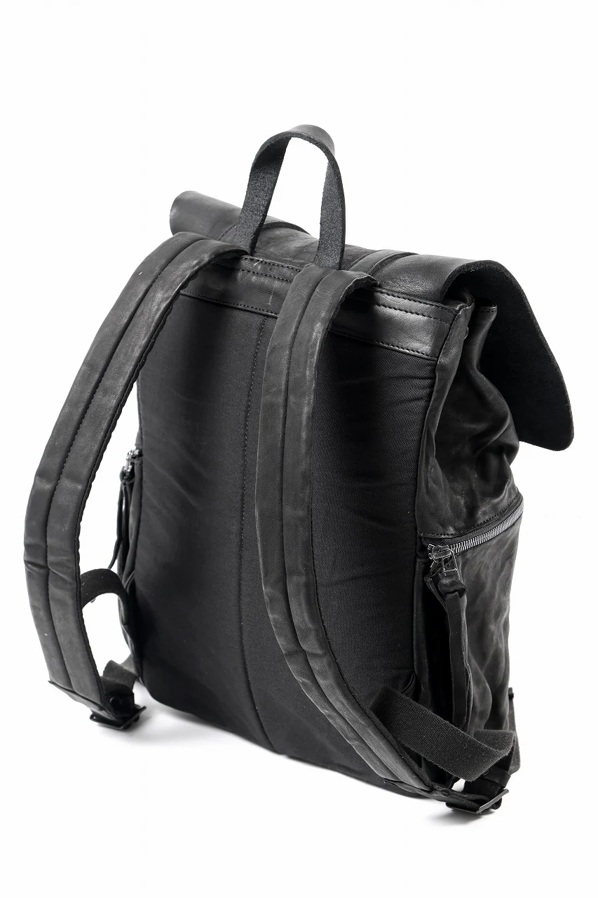 ISAMU KATAYAMA BACKLASH MILITARY FLAP DAYPACK / JAPAN DOUBLE SHOULDER OBJECT DYED (BLACK) - Image 9