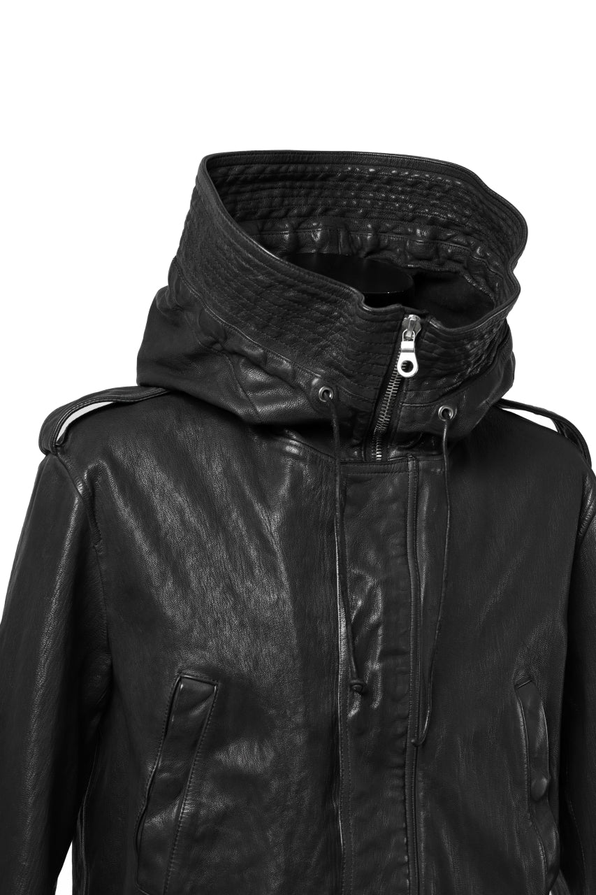 ISAMU KATAYAMA BACKLASH MODS COAT / GOAT LEATHER (GARMENT+SPRAY DYED / BLACK) - Image 20