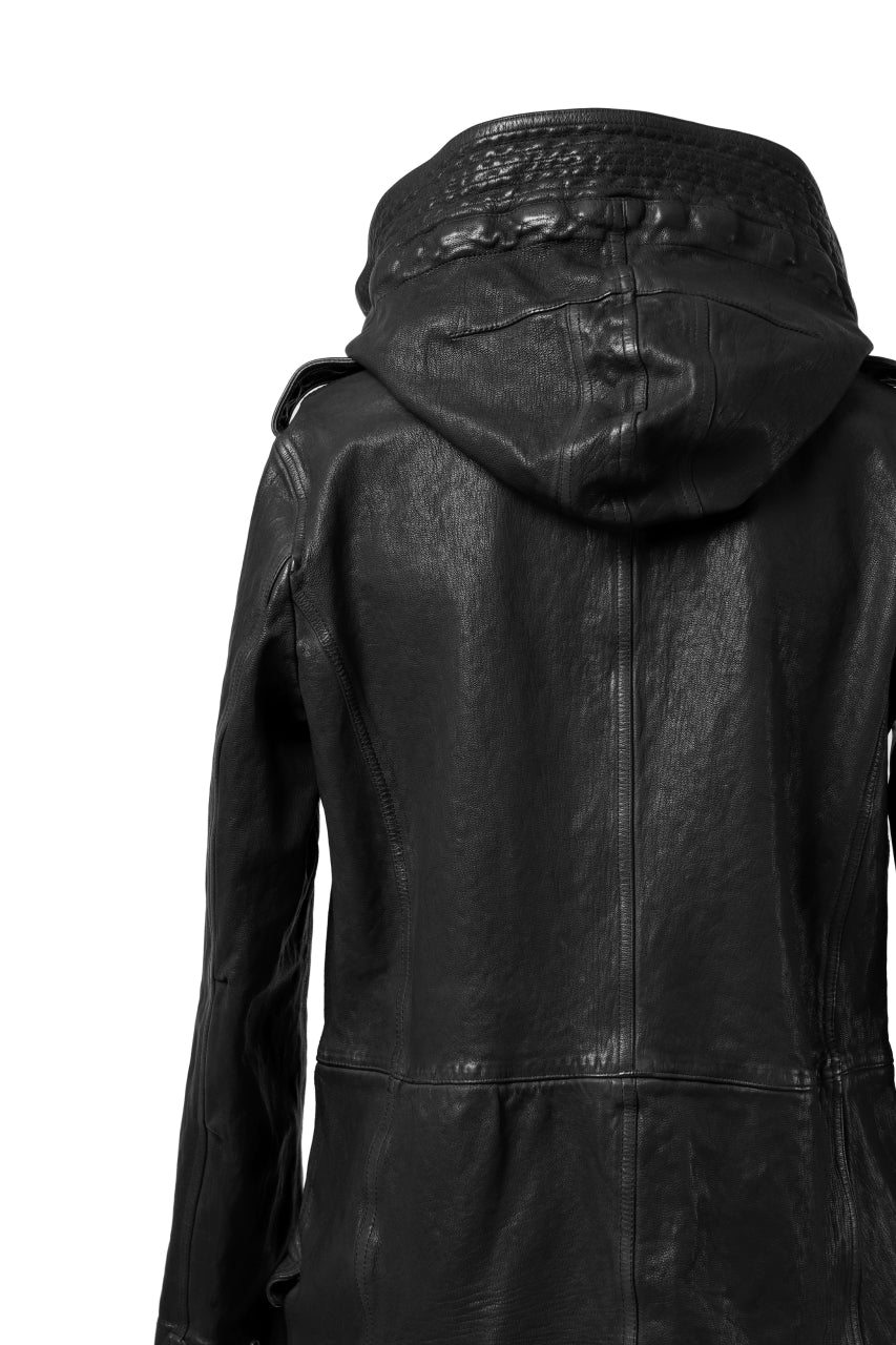 ISAMU KATAYAMA BACKLASH MODS COAT / GOAT LEATHER (GARMENT+SPRAY DYED / BLACK) - Image 21