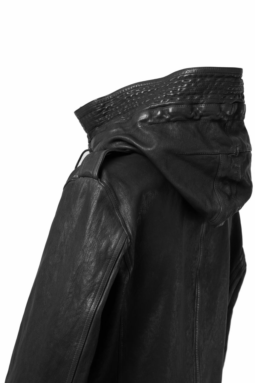 ISAMU KATAYAMA BACKLASH MODS COAT / GOAT LEATHER (GARMENT+SPRAY DYED / BLACK) - Image 28