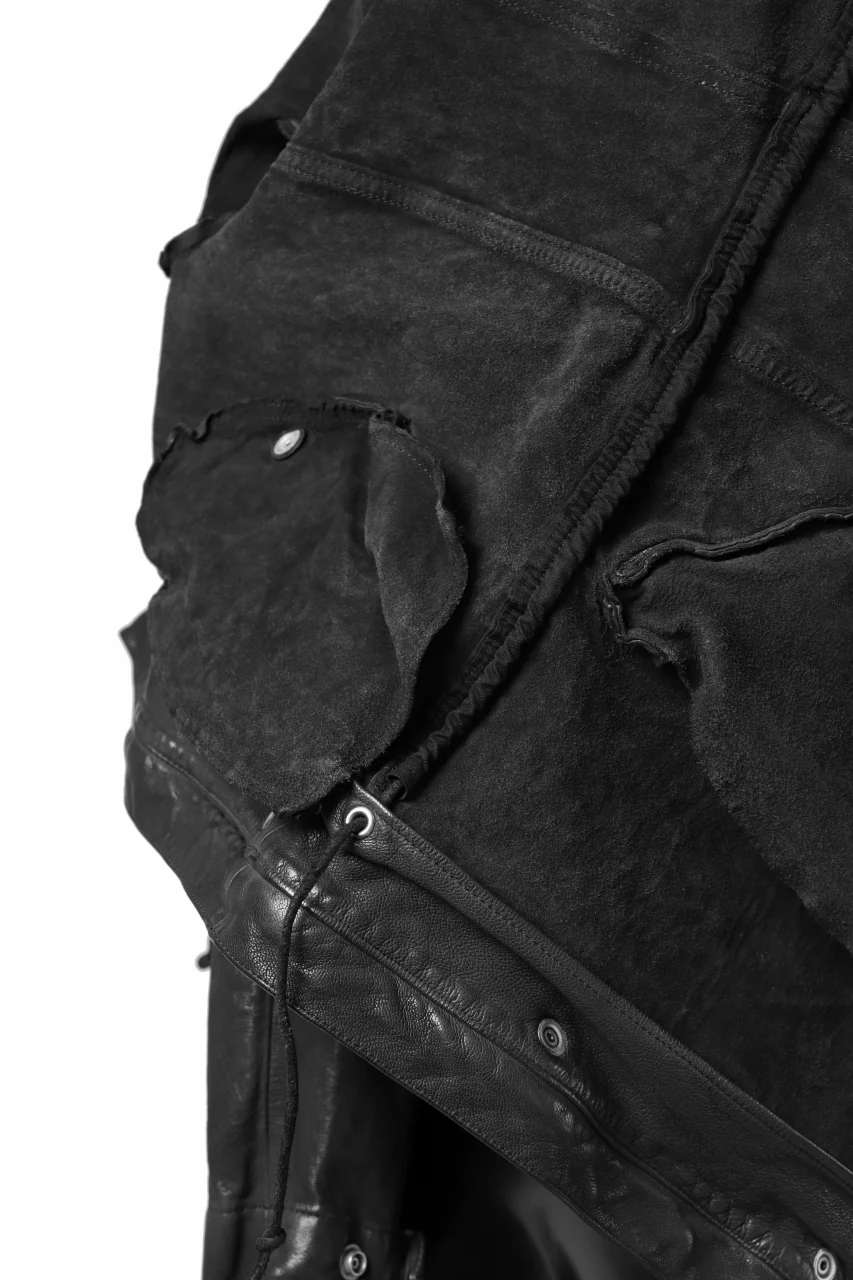 ISAMU KATAYAMA BACKLASH MODS COAT / GOAT LEATHER (GARMENT+SPRAY DYED / BLACK) - Image 38
