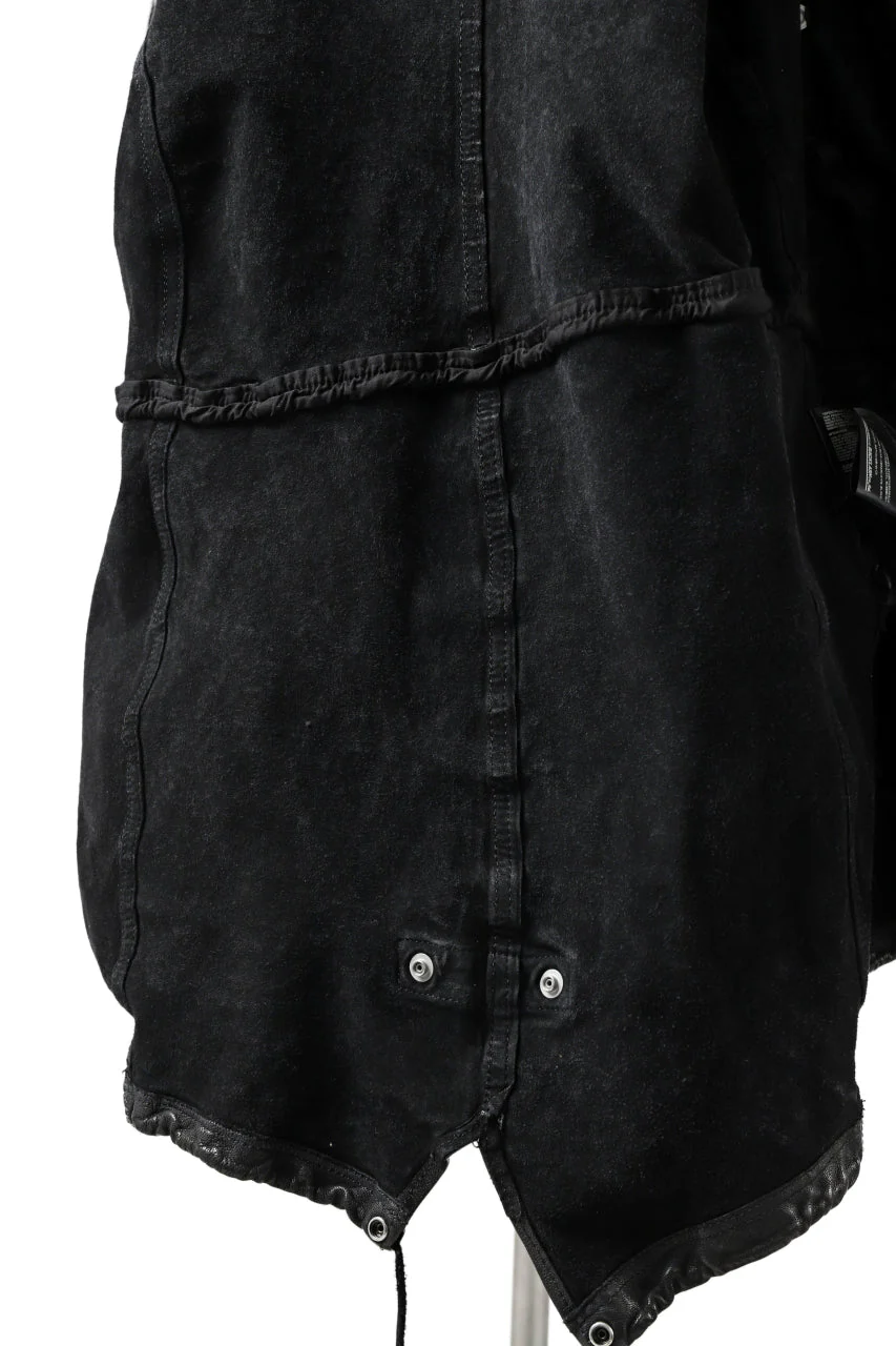 ISAMU KATAYAMA BACKLASH MODS COAT / GOAT LEATHER (GARMENT+SPRAY DYED / BLACK) - Image 75