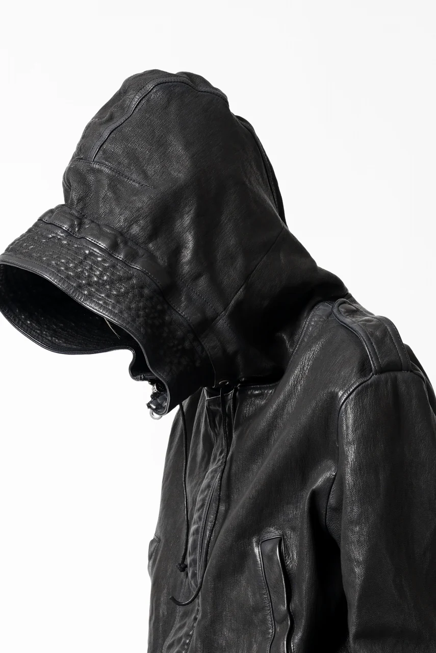 ISAMU KATAYAMA BACKLASH MODS COAT / GOAT LEATHER (GARMENT+SPRAY DYED / BLACK) - Image 94