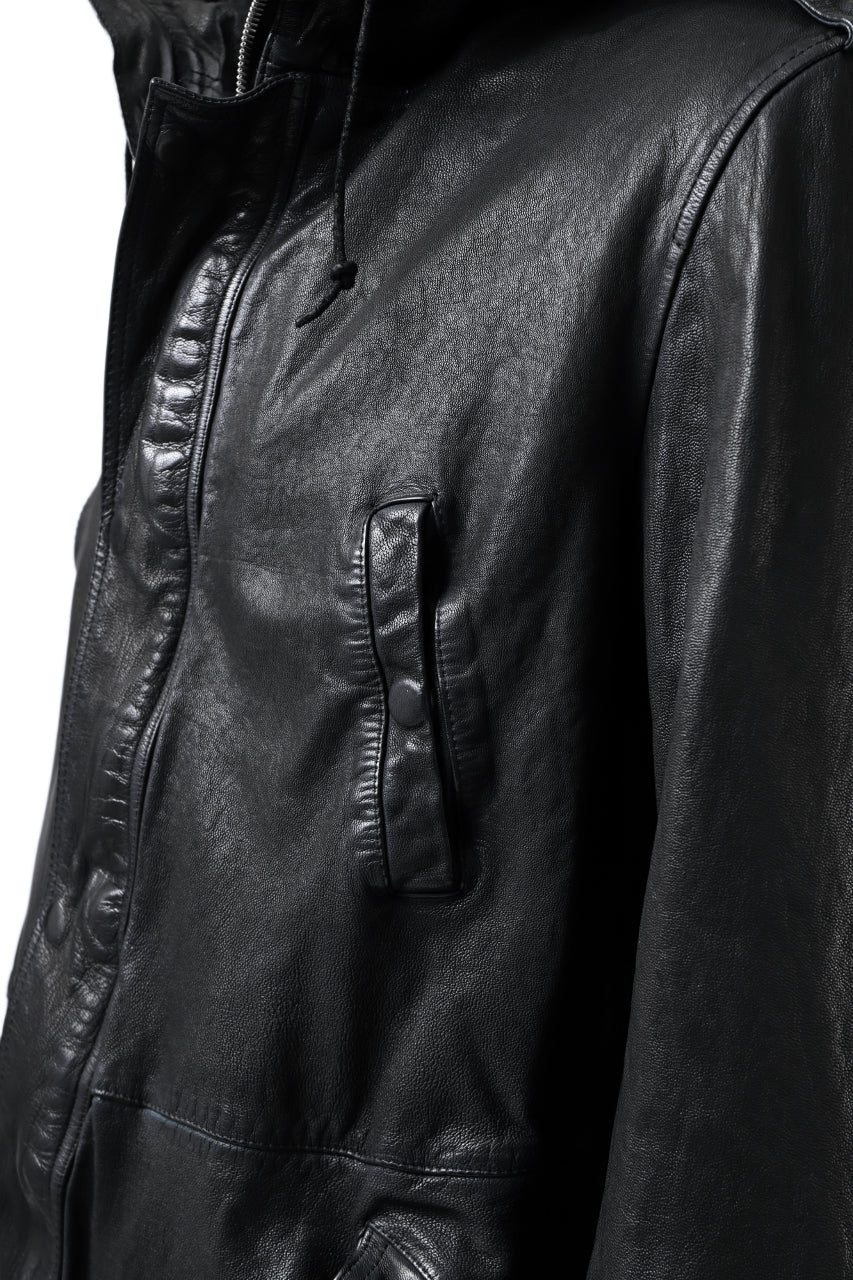 ISAMU KATAYAMA BACKLASH MODS COAT / GOAT LEATHER (GARMENT + SPRAY DYED BLACK) - Image 52