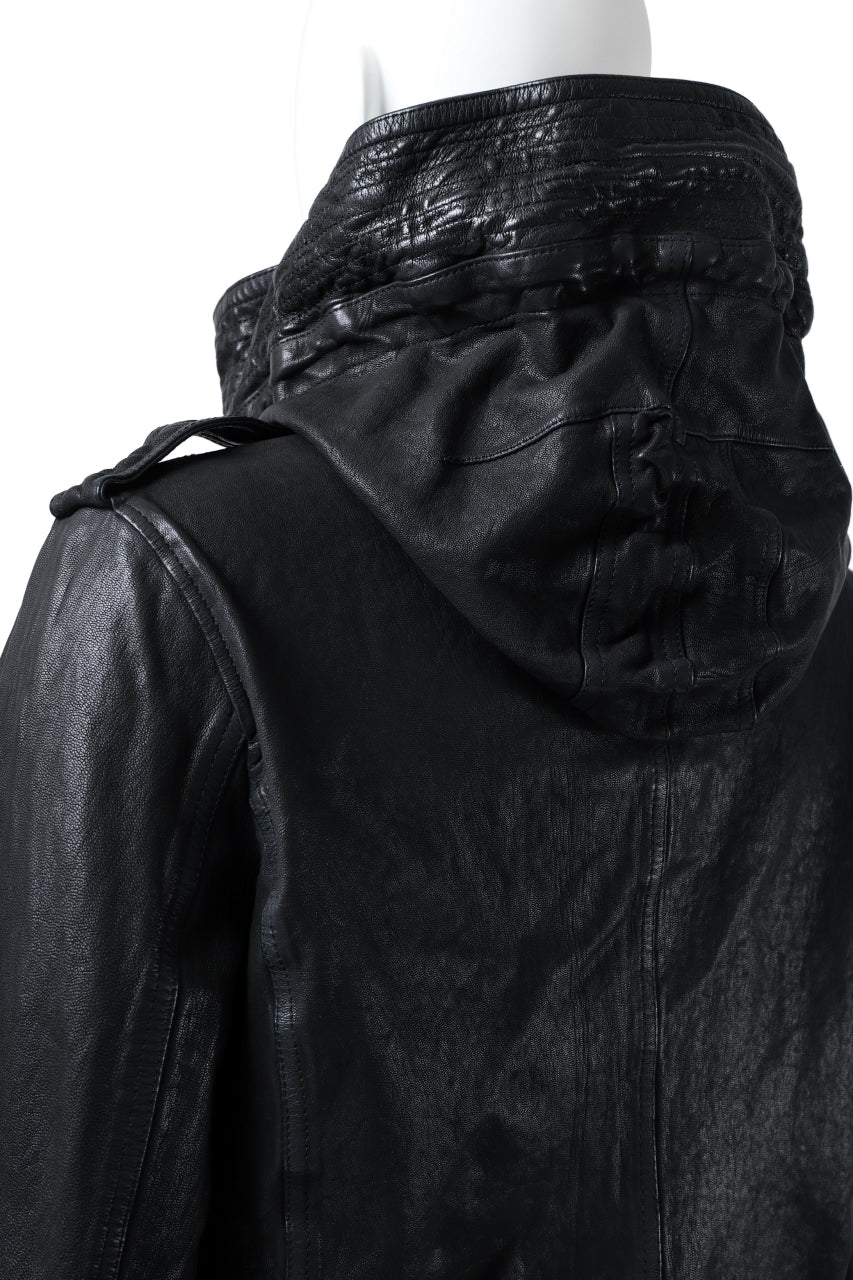 ISAMU KATAYAMA BACKLASH MODS COAT / GOAT LEATHER (GARMENT + SPRAY DYED BLACK) - Image 54