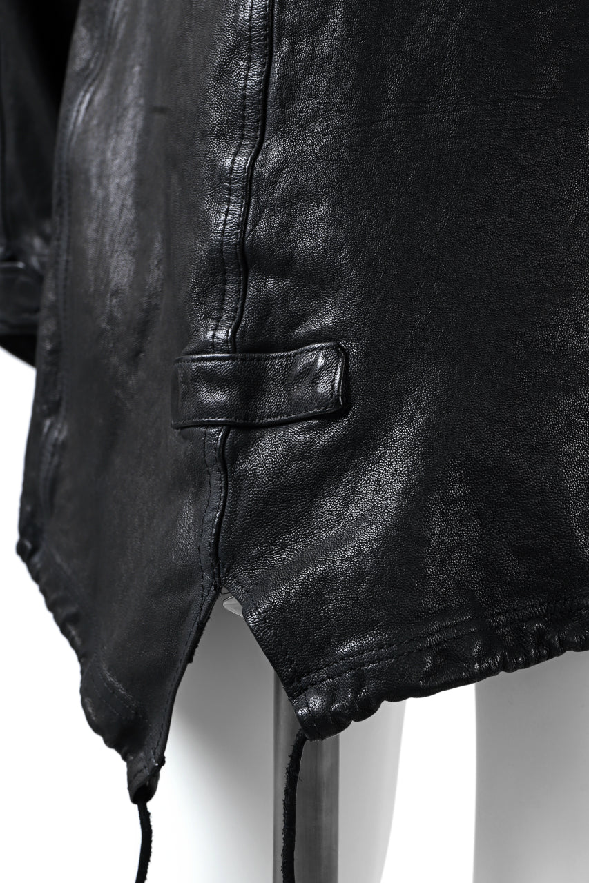 ISAMU KATAYAMA BACKLASH MODS COAT / GOAT LEATHER (GARMENT + SPRAY DYED BLACK) - Image 56