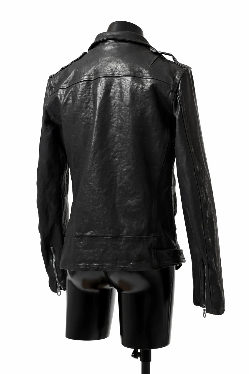 ISAMU KATAYAMA BACKLASH MOTO JACKET / ITALY-SHOULDER OBJECT DYED (BLACK) - Image 13