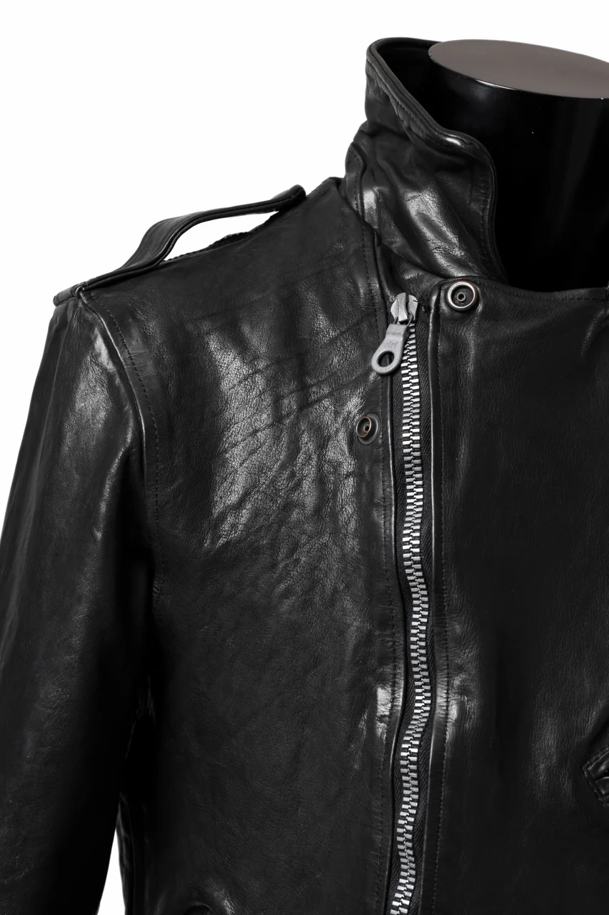 ISAMU KATAYAMA BACKLASH MOTO JACKET / ITALY-SHOULDER OBJECT DYED (BLACK) - Image 15