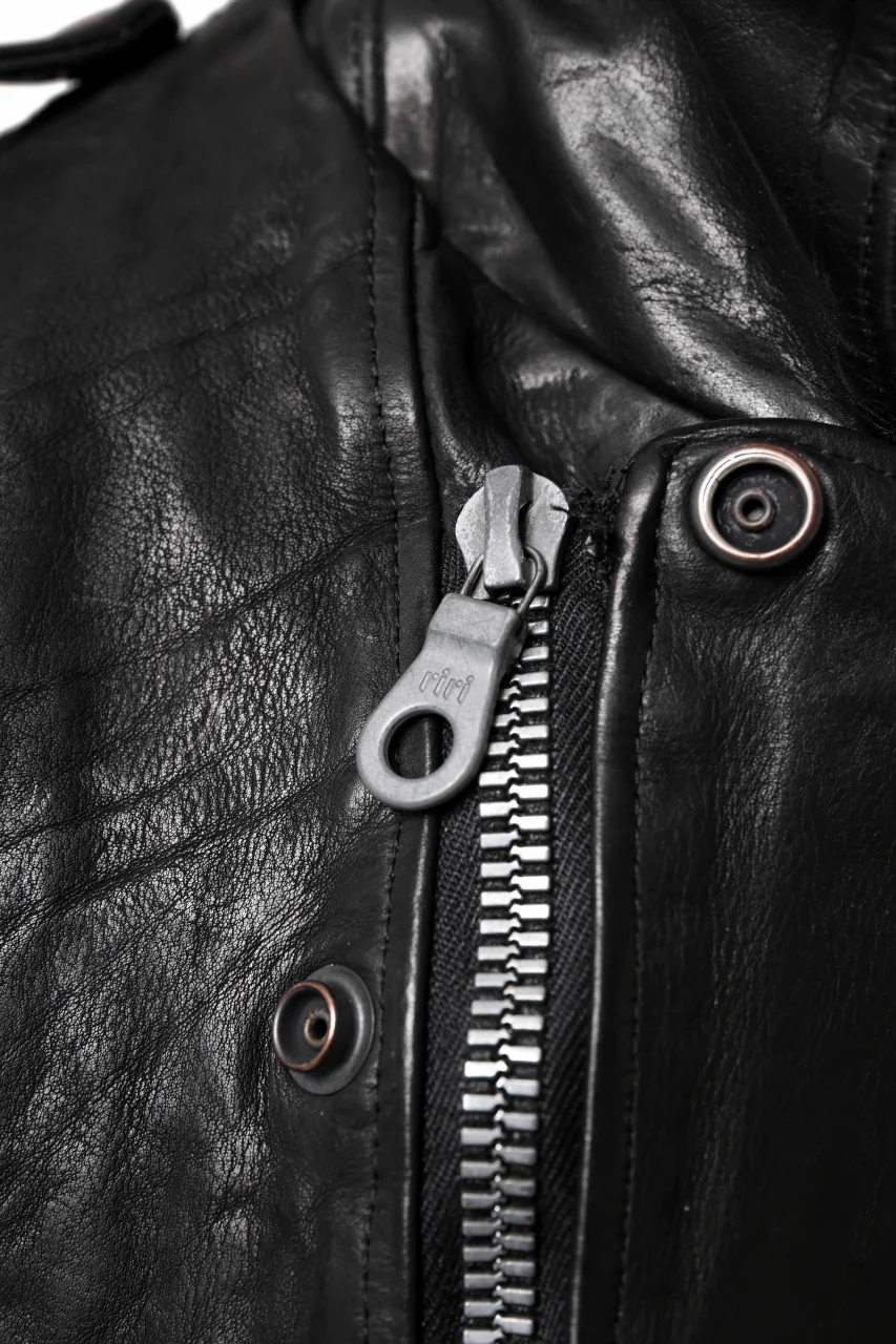ISAMU KATAYAMA BACKLASH MOTO JACKET / ITALY-SHOULDER OBJECT DYED (BLACK) - Image 17