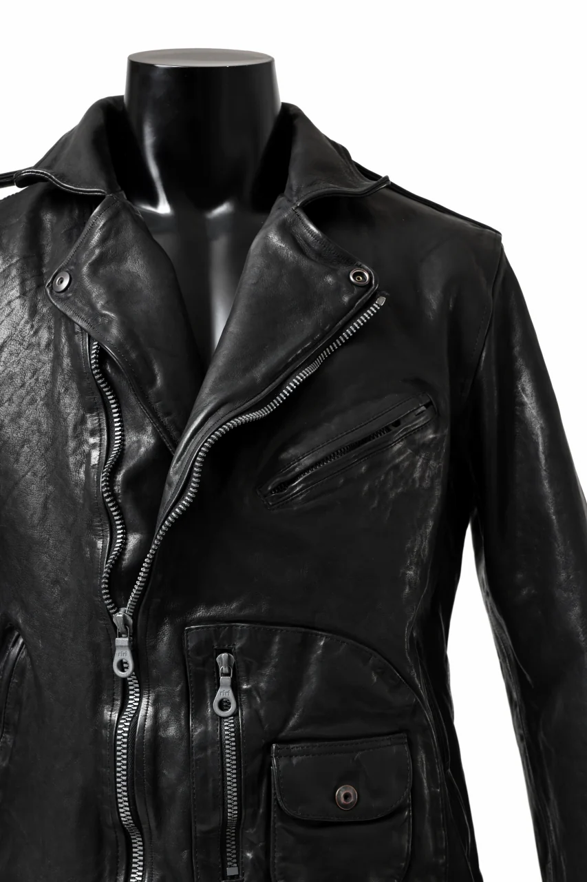 ISAMU KATAYAMA BACKLASH MOTO JACKET / ITALY-SHOULDER OBJECT DYED (BLACK) - Image 19