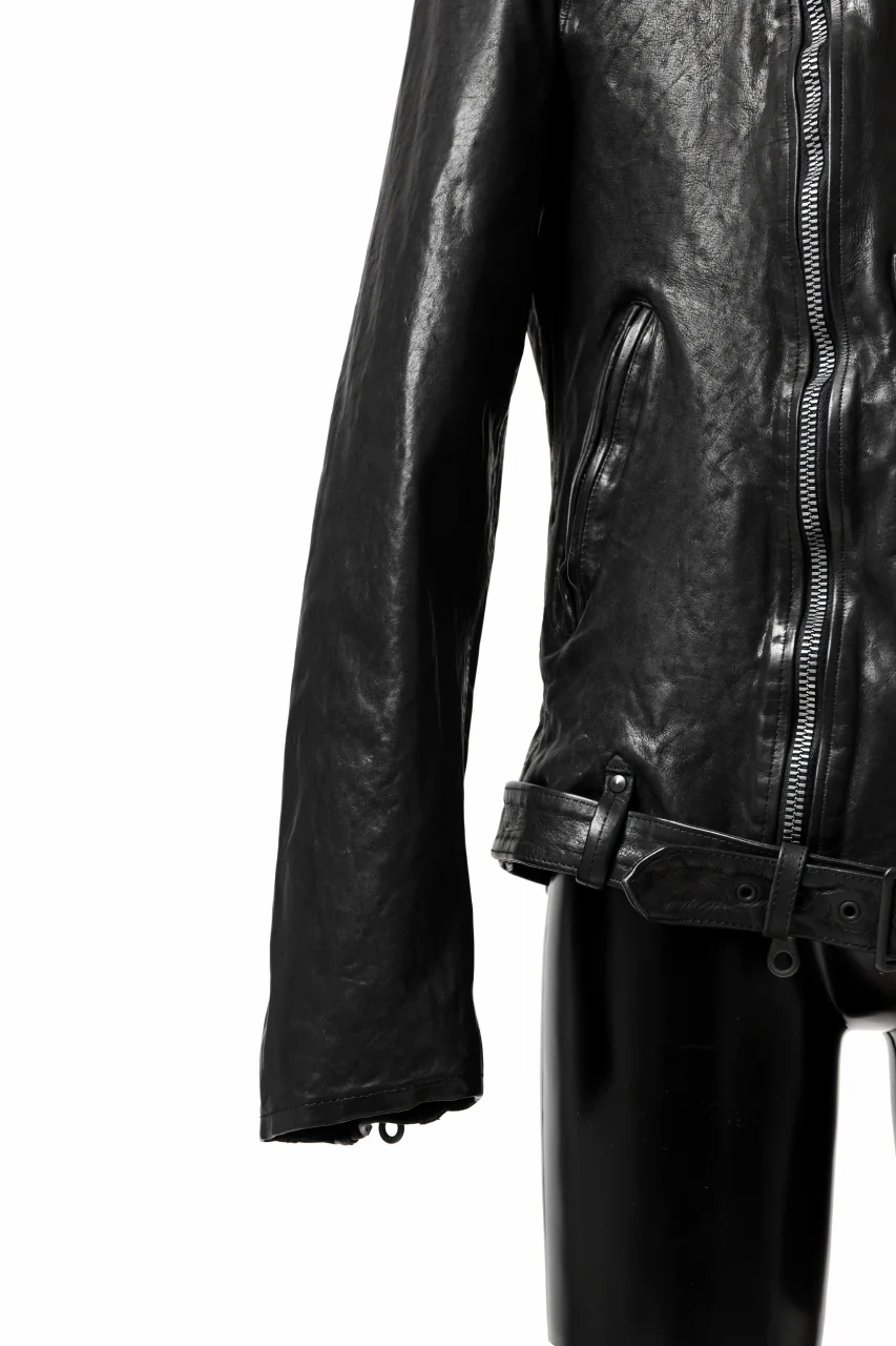 ISAMU KATAYAMA BACKLASH MOTO JACKET / ITALY-SHOULDER OBJECT DYED (BLACK) - Image 20