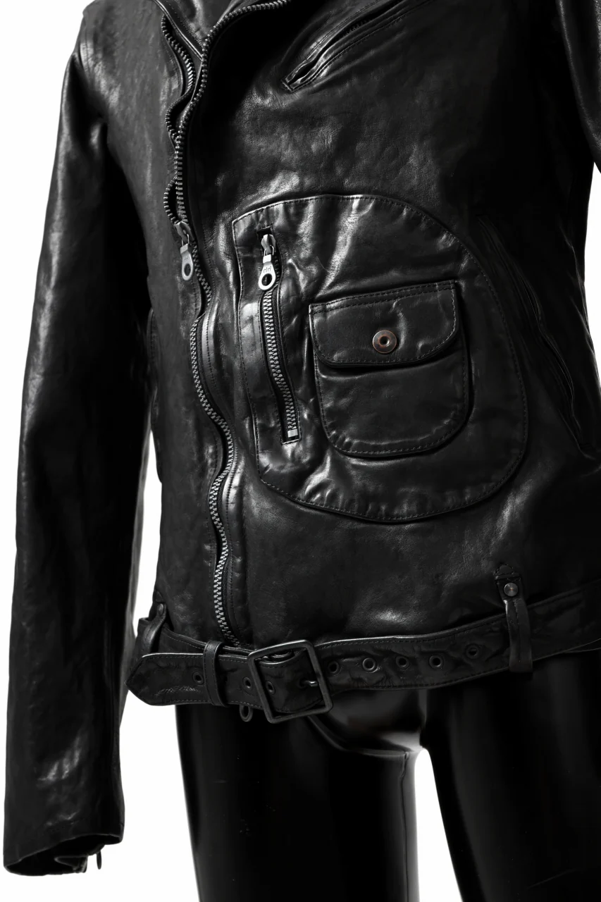 ISAMU KATAYAMA BACKLASH MOTO JACKET / ITALY-SHOULDER OBJECT DYED (BLACK) - Image 23