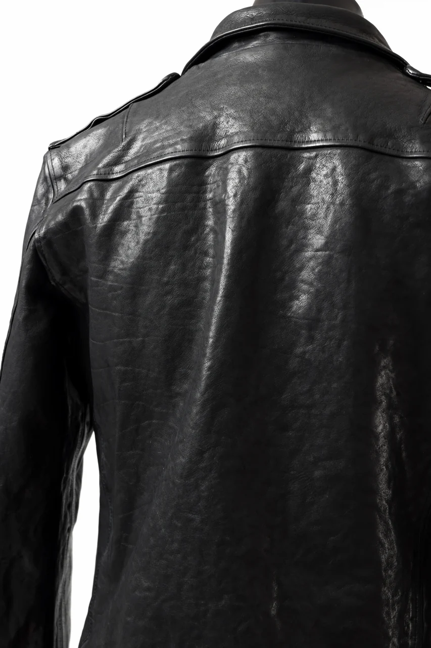 ISAMU KATAYAMA BACKLASH MOTO JACKET / ITALY-SHOULDER OBJECT DYED (BLACK) - Image 29