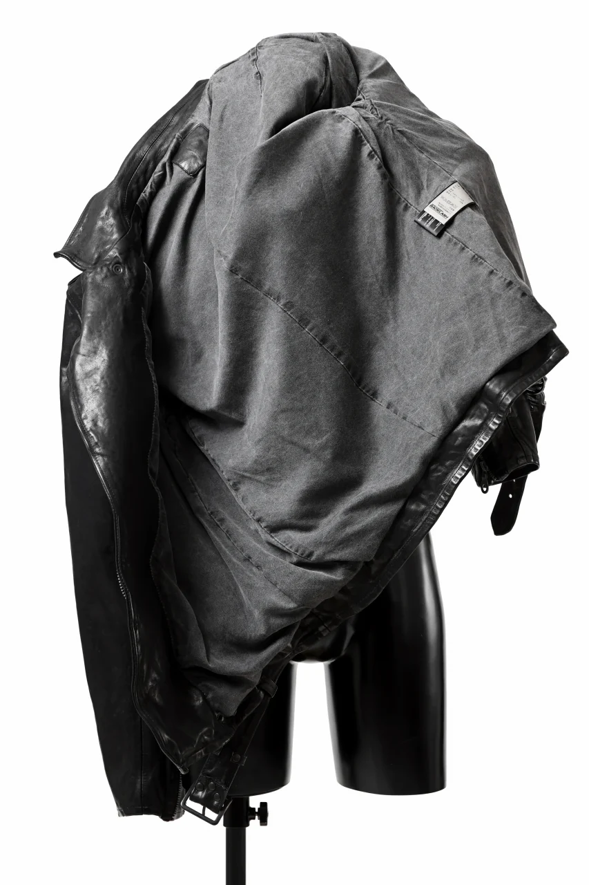 ISAMU KATAYAMA BACKLASH MOTO JACKET / ITALY-SHOULDER OBJECT DYED (BLACK) - Image 33