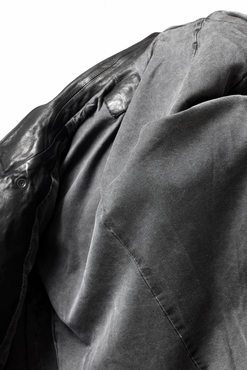 ISAMU KATAYAMA BACKLASH MOTO JACKET / ITALY-SHOULDER OBJECT DYED (BLACK) - Image 34