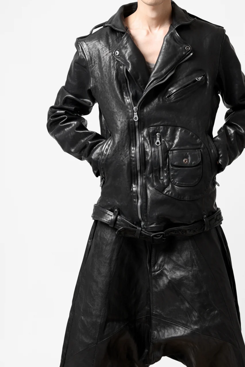 ISAMU KATAYAMA BACKLASH MOTO JACKET / ITALY-SHOULDER OBJECT DYED (BLACK) - Image 39