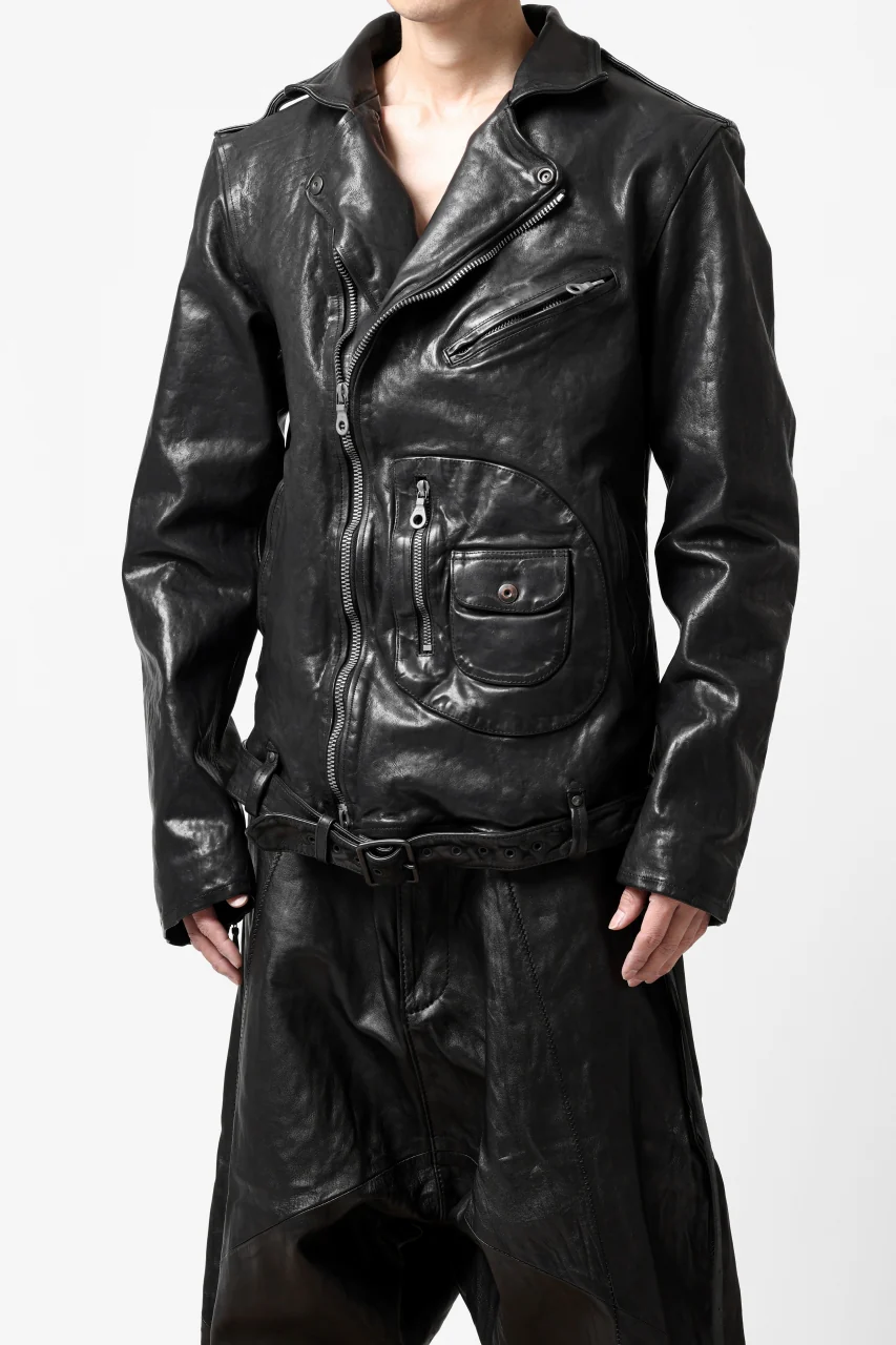 ISAMU KATAYAMA BACKLASH MOTO JACKET / ITALY-SHOULDER OBJECT DYED (BLACK) - Image 41