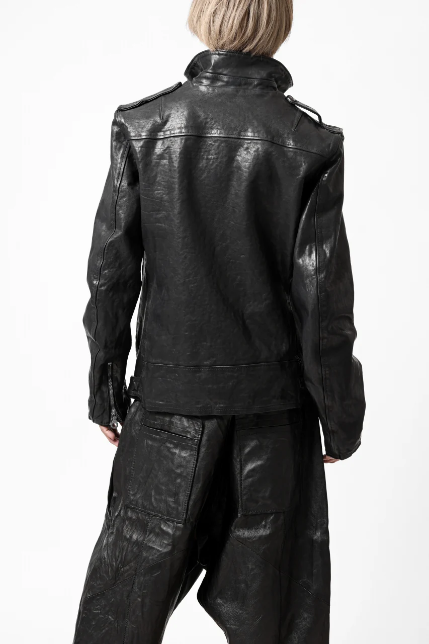 ISAMU KATAYAMA BACKLASH MOTO JACKET / ITALY-SHOULDER OBJECT DYED (BLACK) - Image 43