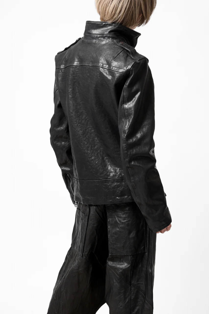 ISAMU KATAYAMA BACKLASH MOTO JACKET / ITALY-SHOULDER OBJECT DYED (BLACK) - Image 45