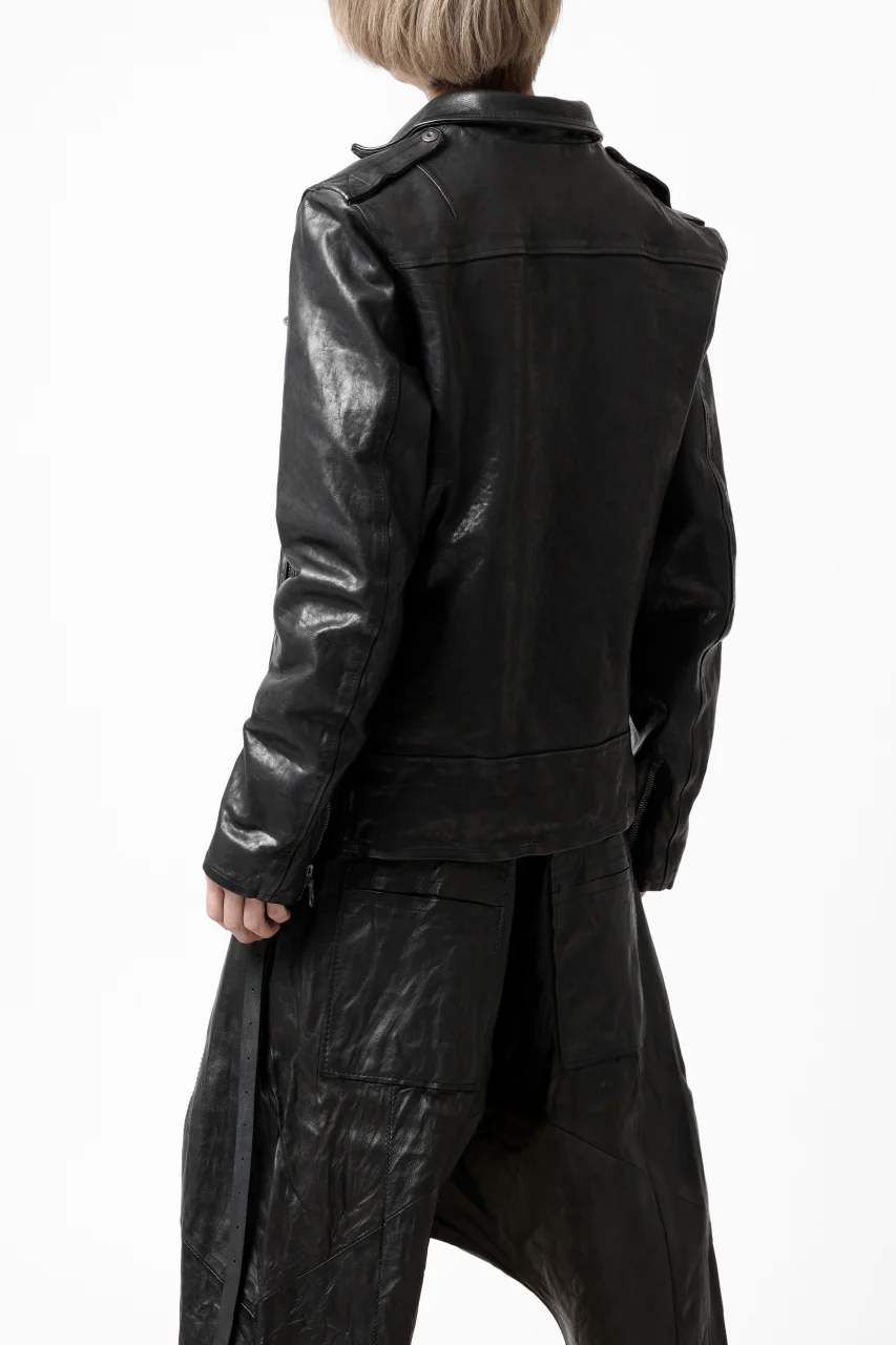 ISAMU KATAYAMA BACKLASH MOTO JACKET / ITALY-SHOULDER OBJECT DYED (BLACK) - Image 50