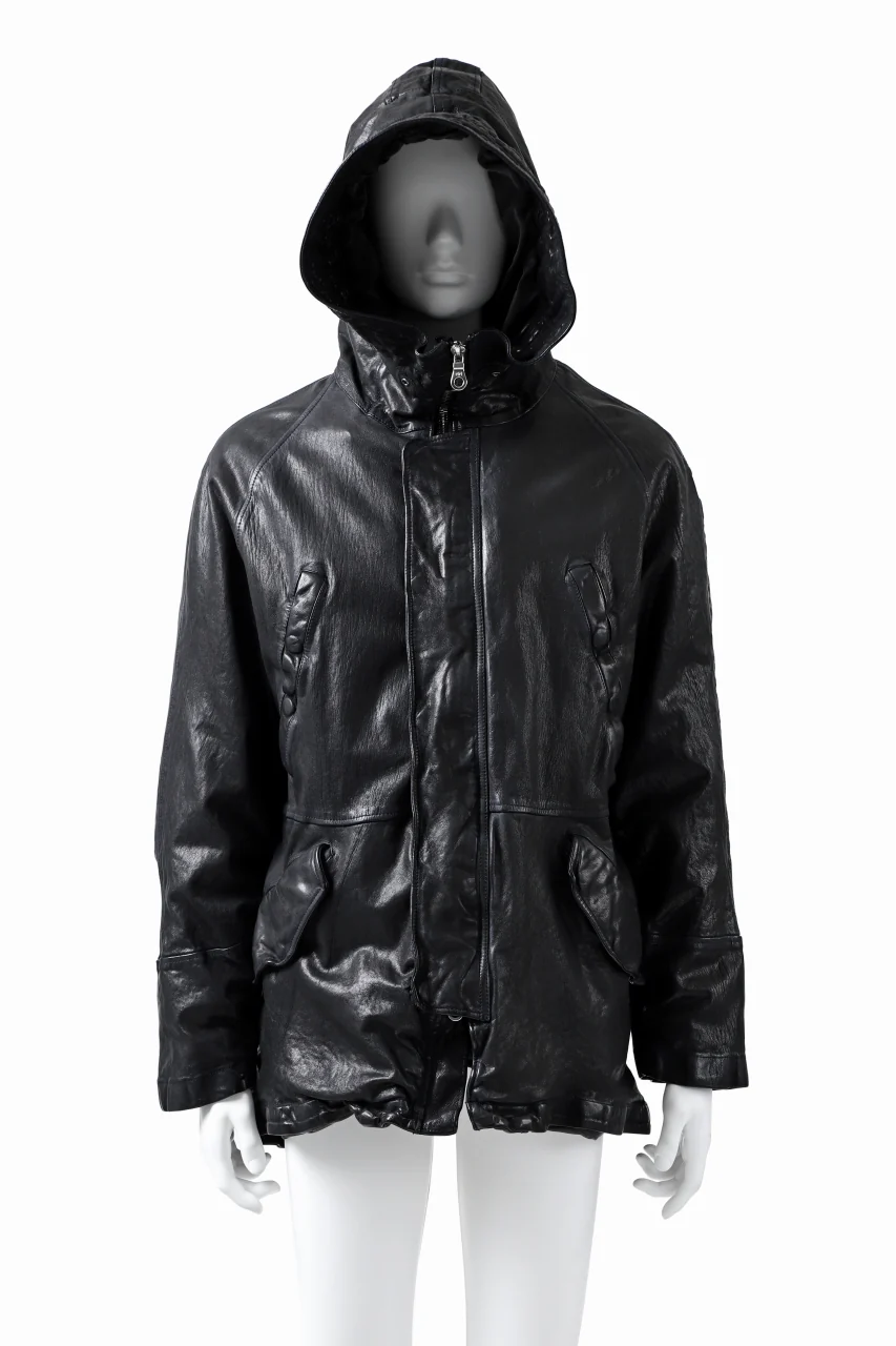 ISAMU KATAYAMA BACKLASH N-3B FLIGHT JACKET / GOAT LEATHER (GARMENT + SPRAY DYED BLACK) - Image 11