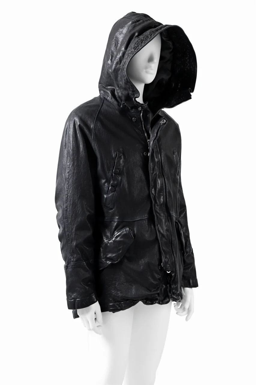 ISAMU KATAYAMA BACKLASH N-3B FLIGHT JACKET / GOAT LEATHER (GARMENT + SPRAY DYED BLACK) - Image 12