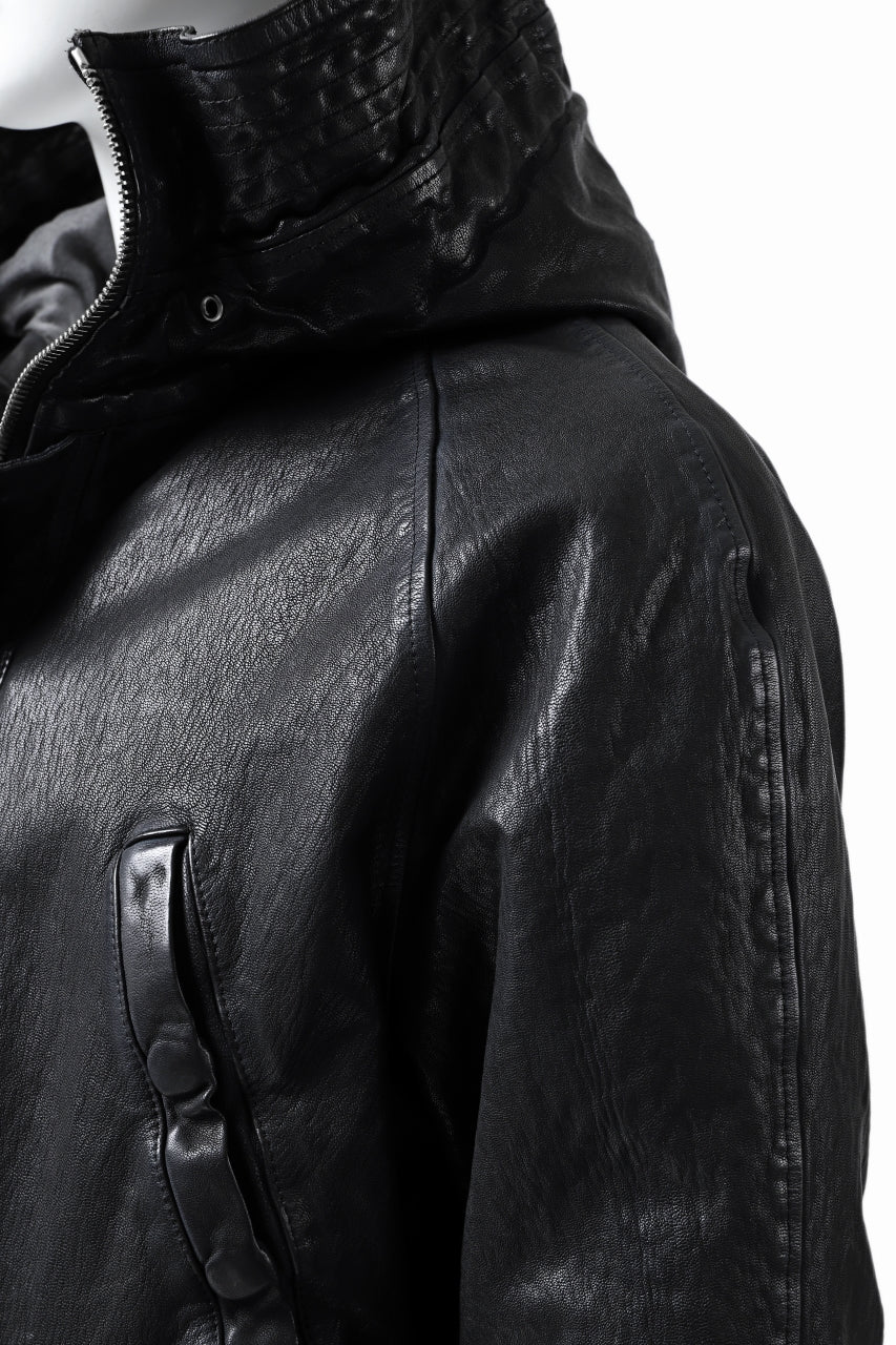 ISAMU KATAYAMA BACKLASH N-3B FLIGHT JACKET / GOAT LEATHER (GARMENT + SPRAY DYED BLACK) - Image 18