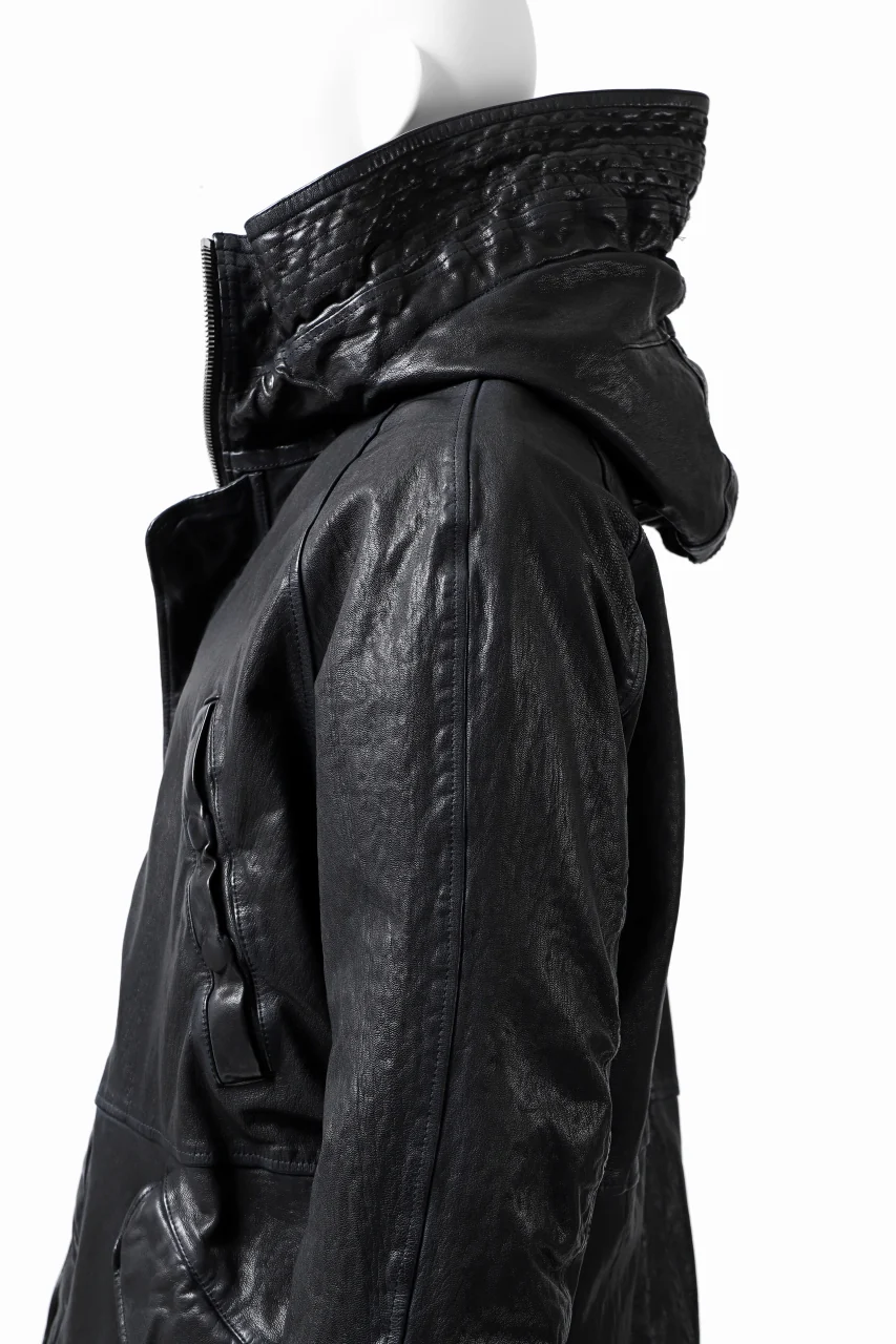ISAMU KATAYAMA BACKLASH N-3B FLIGHT JACKET / GOAT LEATHER (GARMENT + SPRAY DYED BLACK) - Image 19