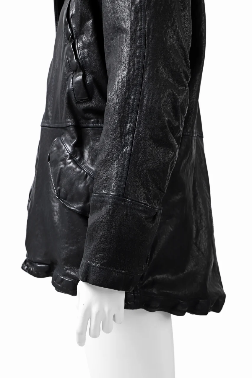 ISAMU KATAYAMA BACKLASH N-3B FLIGHT JACKET / GOAT LEATHER (GARMENT + SPRAY DYED BLACK) - Image 20